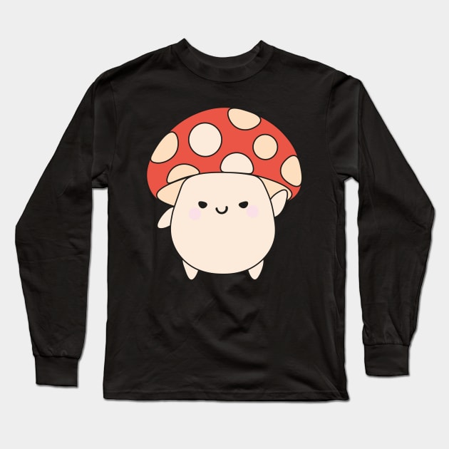 Cute kawaii inspired mushroom Long Sleeve T-Shirt by kuallidesigns